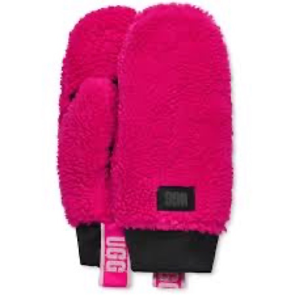UGG Accessories - Ugg faux Sherpa mittens Neon Pink L/XL NEW